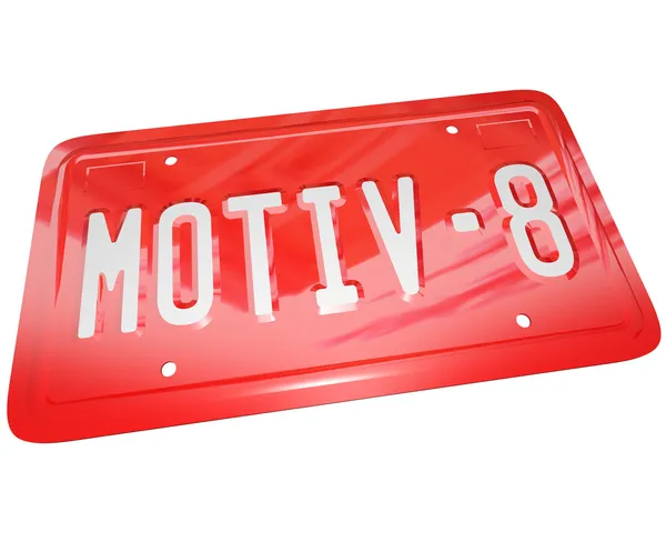 Motivate Red License Plate for Encouraging Team to Succeed — Stock Photo, Image