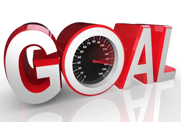 Goal Speedometer Quickly Racing to Success Achievement — Stock Photo, Image