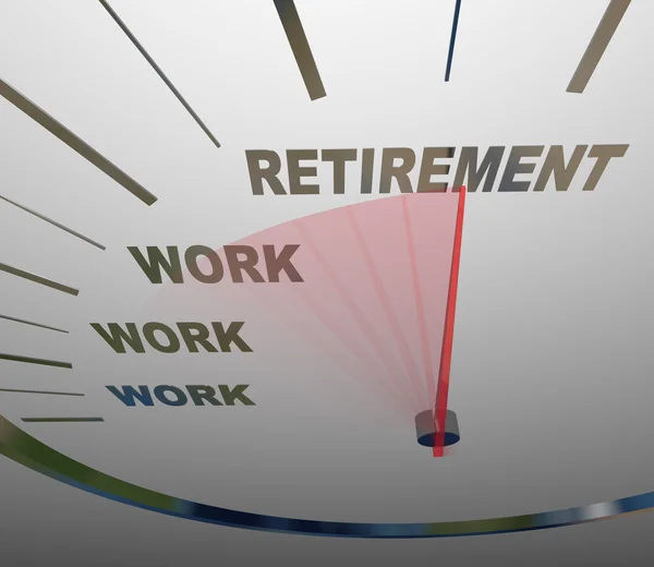 Pension hastighetsmätare racing till avsluta av arbetet karriär — Stockfoto
