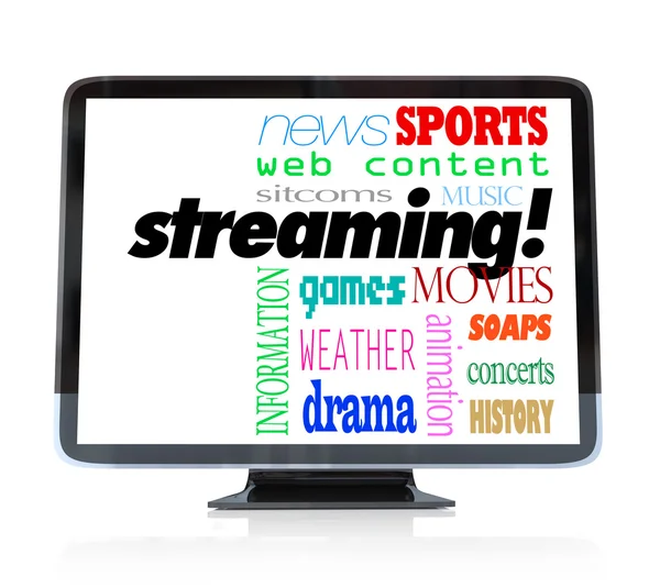Streaming di contenuti su programmi di visione televisiva HDTV — Foto Stock