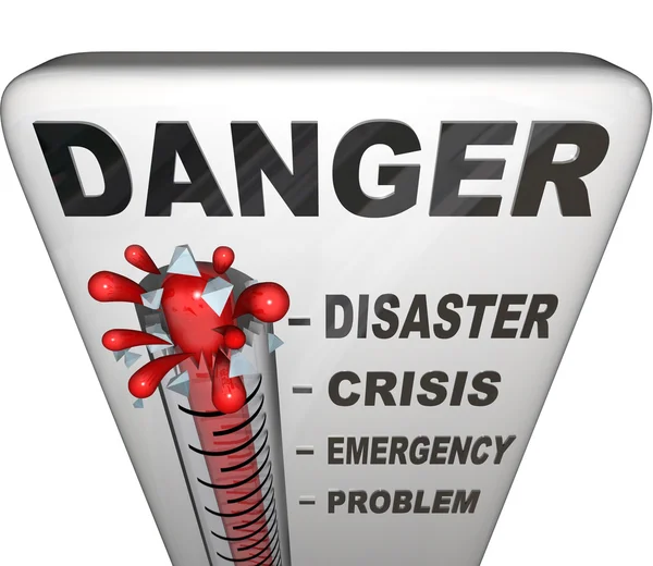 Termômetro de Perigo Níveis de Medição de Emergência — Fotografia de Stock