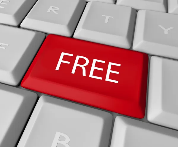 Free Key on Computer Keyboard for Complimentary Buy — Stock Photo, Image