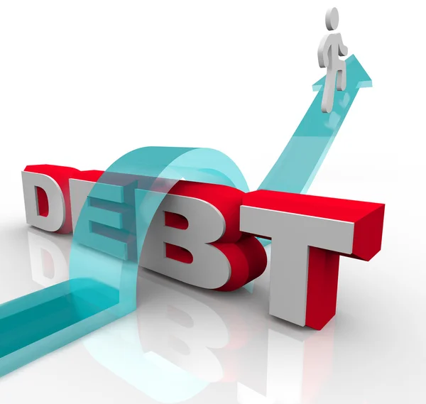 Преодоление долгов Преодоление финансового кризиса — стоковое фото