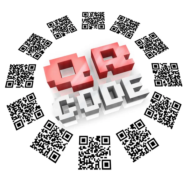 Ürün bilgileri için QR kodları halka tarama — Stok fotoğraf