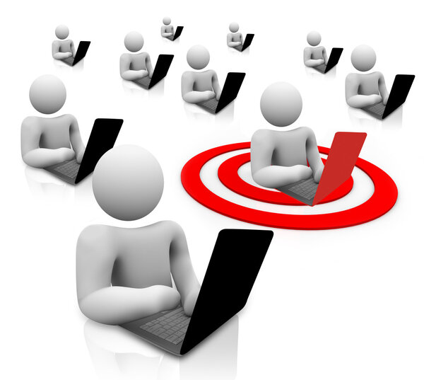 One Targeted Laptop Computer User Person
