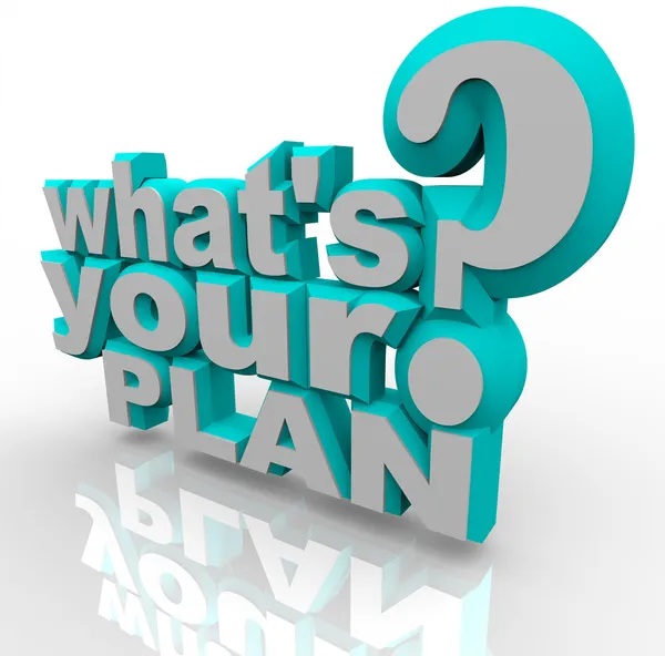 Vad är din Plan - redo planera för framgång strategi Stockbild