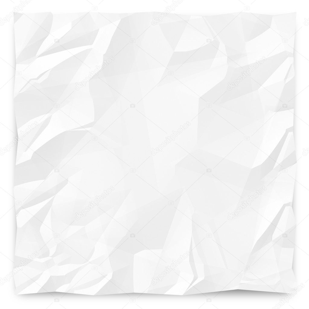 Page of White Crinkled Paper Background