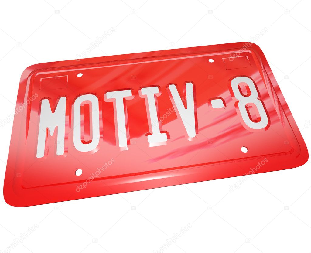 Motivate Red License Plate for Encouraging Team to Succeed