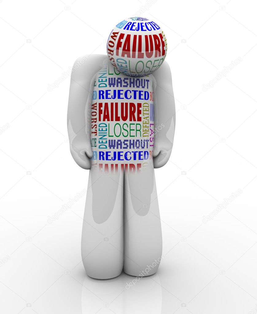 Failure - Sad Person Loser Denied and Unsuccessful