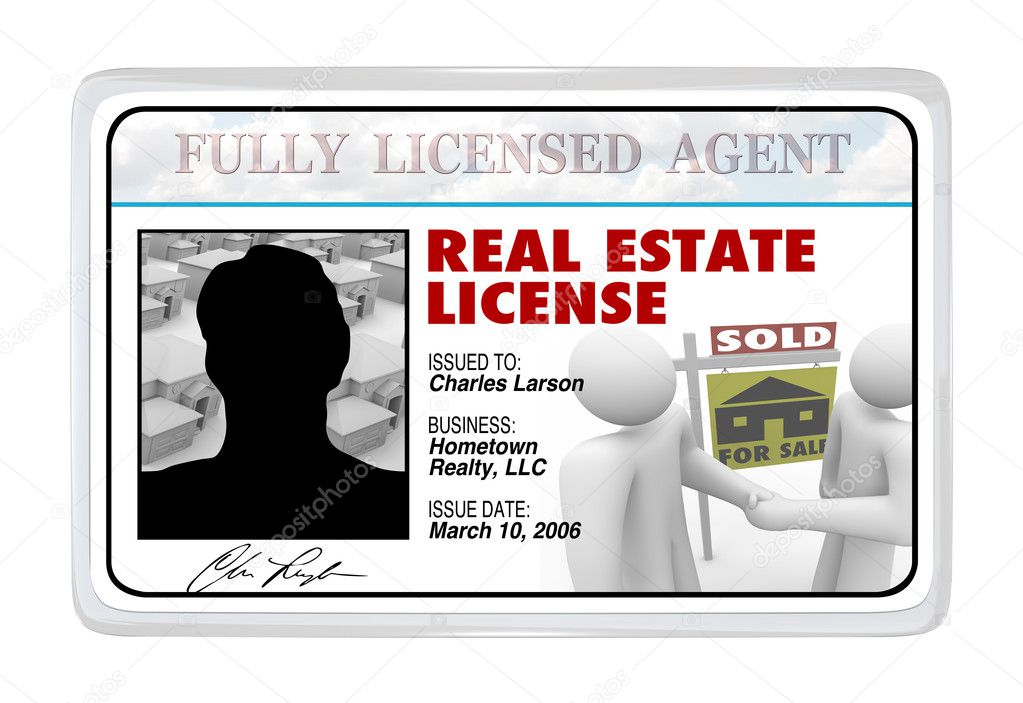 Laminated Card - Real Estate License for Agent Professional