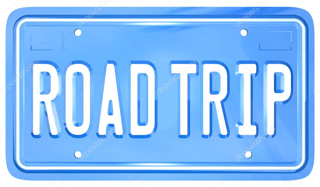 Road Trip Words on Vanity License Plate Holiday Travel