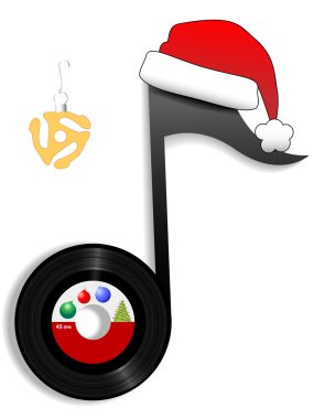 Oldies Note for Holiday Christmas Music 1 clipart