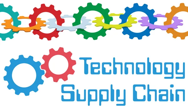 Versnellingen technologie supply chain beheer grens — Stockvector