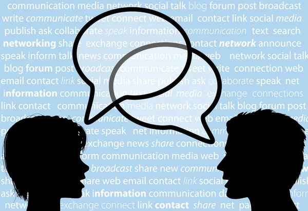 Μιλήσουμε μερίδιο κοινωνικό δίκτυο Συννεφάκια ομιλίας — Διανυσματικό Αρχείο