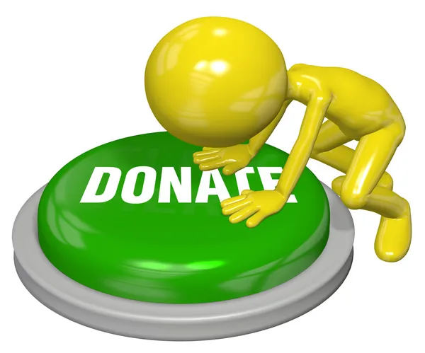 Person gives website DONATE button push — Stock Photo, Image