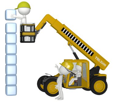 Construction equipment building cubes stack clipart