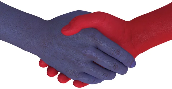 Oposição lados apertar as mãos concordar compromisso — Fotografia de Stock