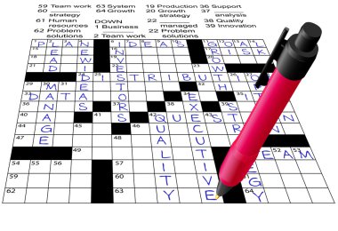 Business Plan Answers Crossword Puzzle Pen clipart