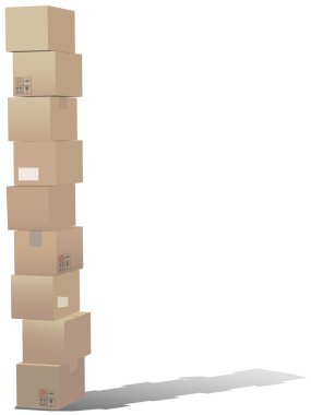 Stack of shipping carton boxes clipart