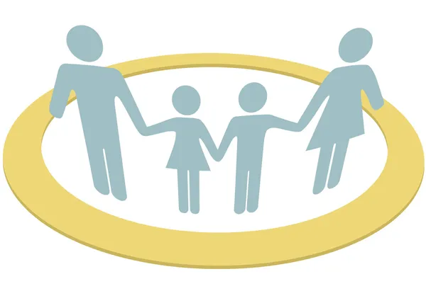 Family circle safe inside security ring — Stockvector