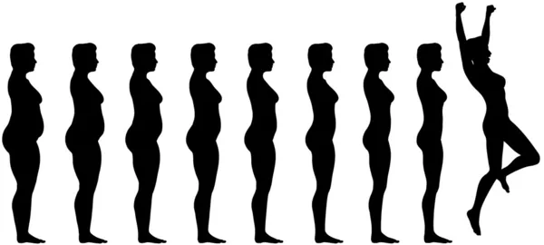 Fat to Fit Diet Succès de perte de poids — Image vectorielle