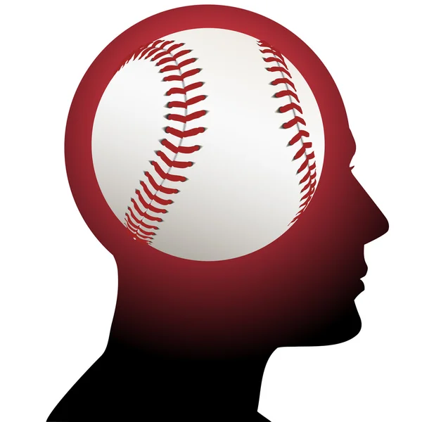 Человек с бейсболом на голове — стоковый вектор