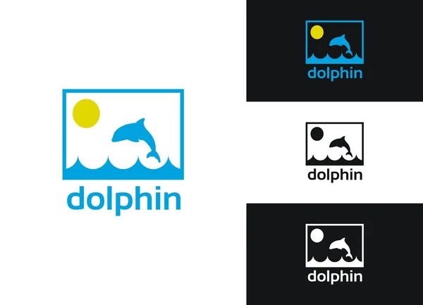 Dolphin logotyp — Stock vektor