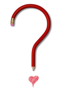 Red Pencil Love Question clipart