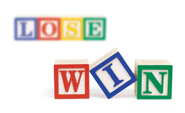 Ganhar perder blocos de alfabeto — Fotografia de Stock