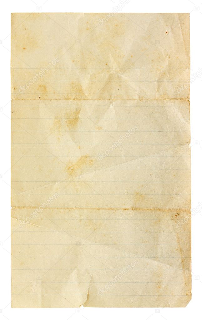 Very Old Unfolded, Blank Lined Paper