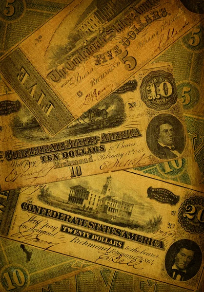 Gamla confederate pengar bakgrund — Stockfoto