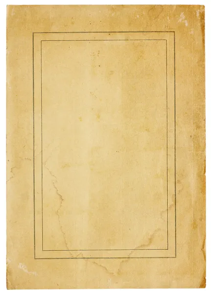 Bardzo stary papier blank z cienkie obramowanie podwójne — Zdjęcie stockowe