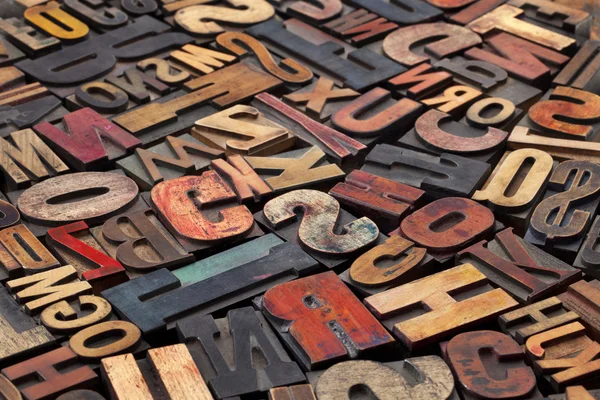 Antique letterpress printing blocks — ストック写真