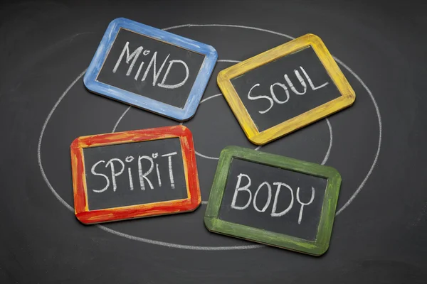 Corpo, mente, alma e conceito de espírito — Fotografia de Stock