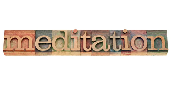 Meditation in letterpress type — Stock Photo, Image