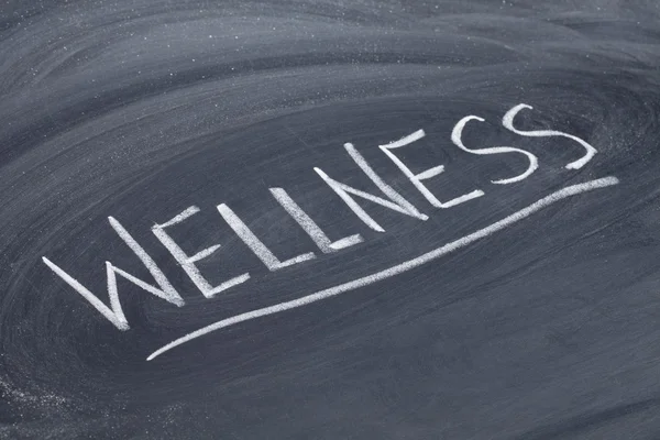 Slovo wellness na tabuli — Stock fotografie