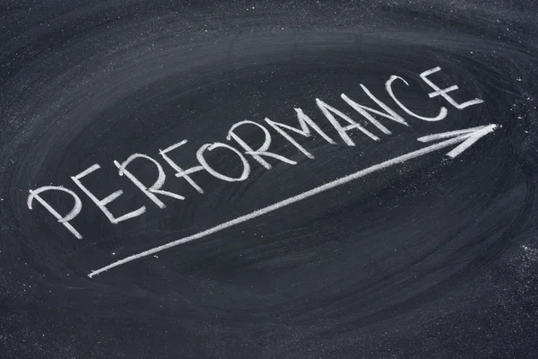 Performance word on blackboard — Stock Photo, Image