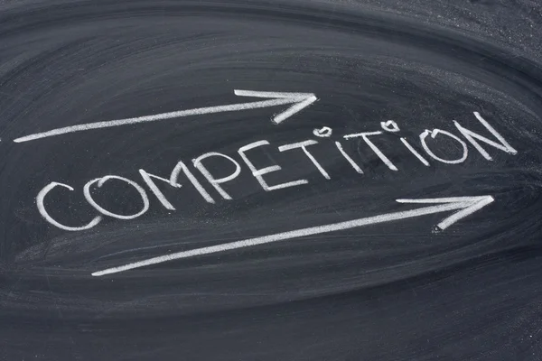 Rekabet, yazı tahtası üzerinde kelime — Stok fotoğraf