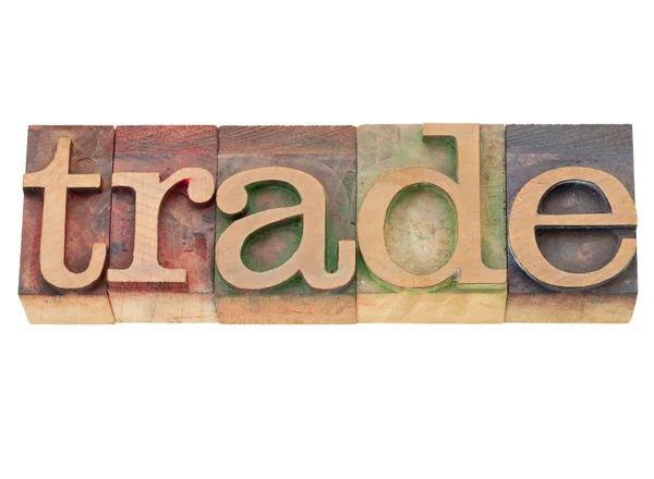 Trade world in letterpress type — Stock Photo, Image