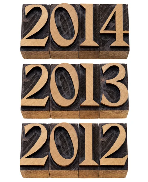 Incoming years 2012, 2013, 2014 — Stock Photo, Image