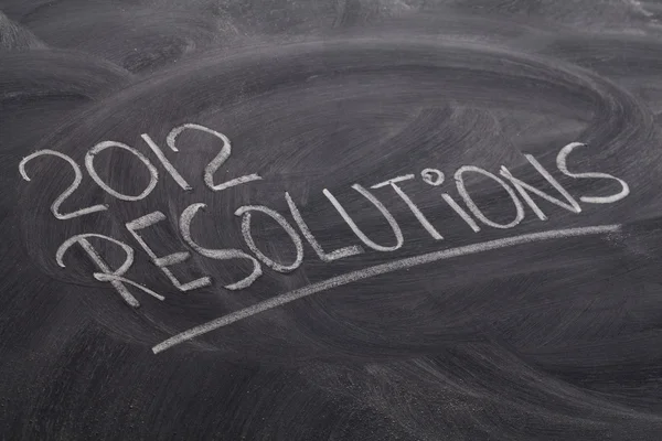 2012 resolutions on blackboard — Stock Photo, Image
