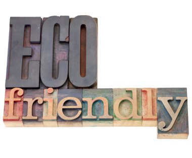 Eco friendly in letterpress type clipart