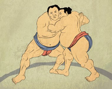 Japanese sumo wrestler clipart