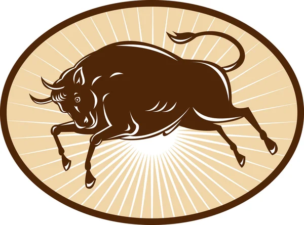 Texas longhorn stier aanvallen — Stockfoto