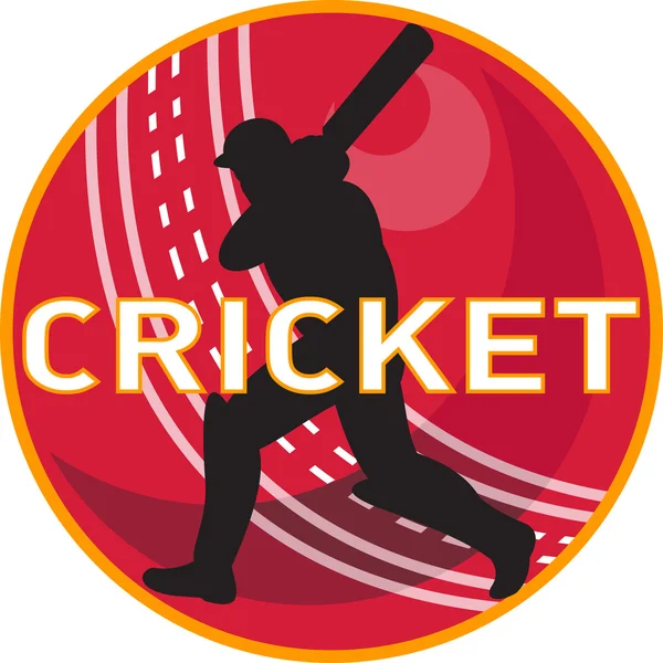 Kriketový hráč pálkař sportovní míč — Stock fotografie