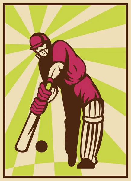 Cricket player batting ball — Stock Photo, Image