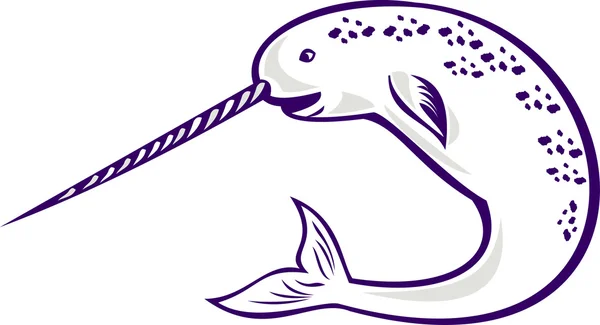 Narval monodon Enhörningen unicorn whale — Stockfoto