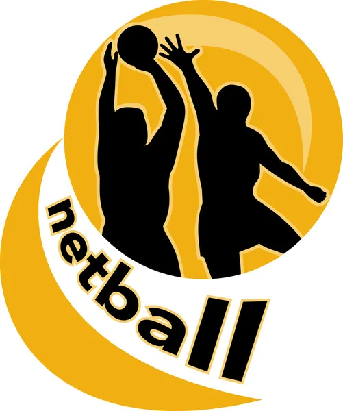 Netball player shooting blocking the shot — Stock Photo, Image