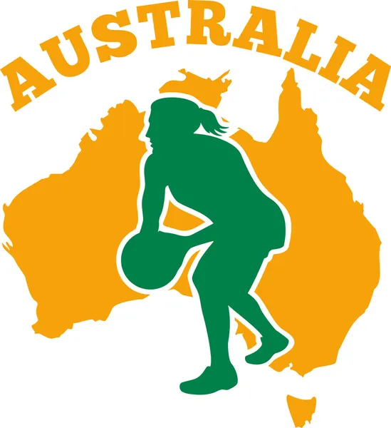Netball player passing ball Australia — Stock Photo, Image