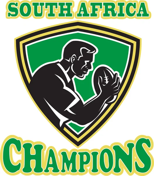 Rugby player África do Sul escudo dos campeões — Fotografia de Stock